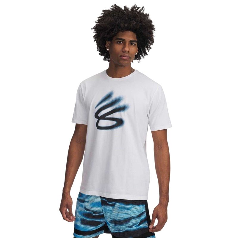 Under Armour Mens Curry Playable TShirt  WhiteBlack